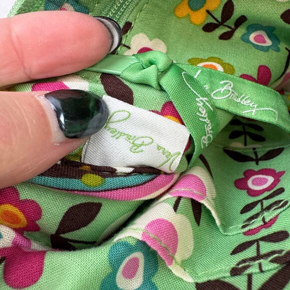 Vera Bradley Green/Pink Quilted Tutti Frutti Pushlock Wristlet Wallet - Picture 11 of 13